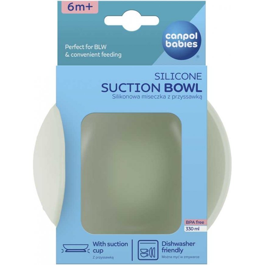 CANPOL BABIES Silicone bowl with attachment 330 ml, 51/400_gre – 4