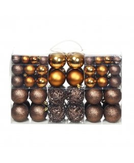 Set of Christmas tree toys, 100 pcs., 6 cm, brown/bronze/gold. color