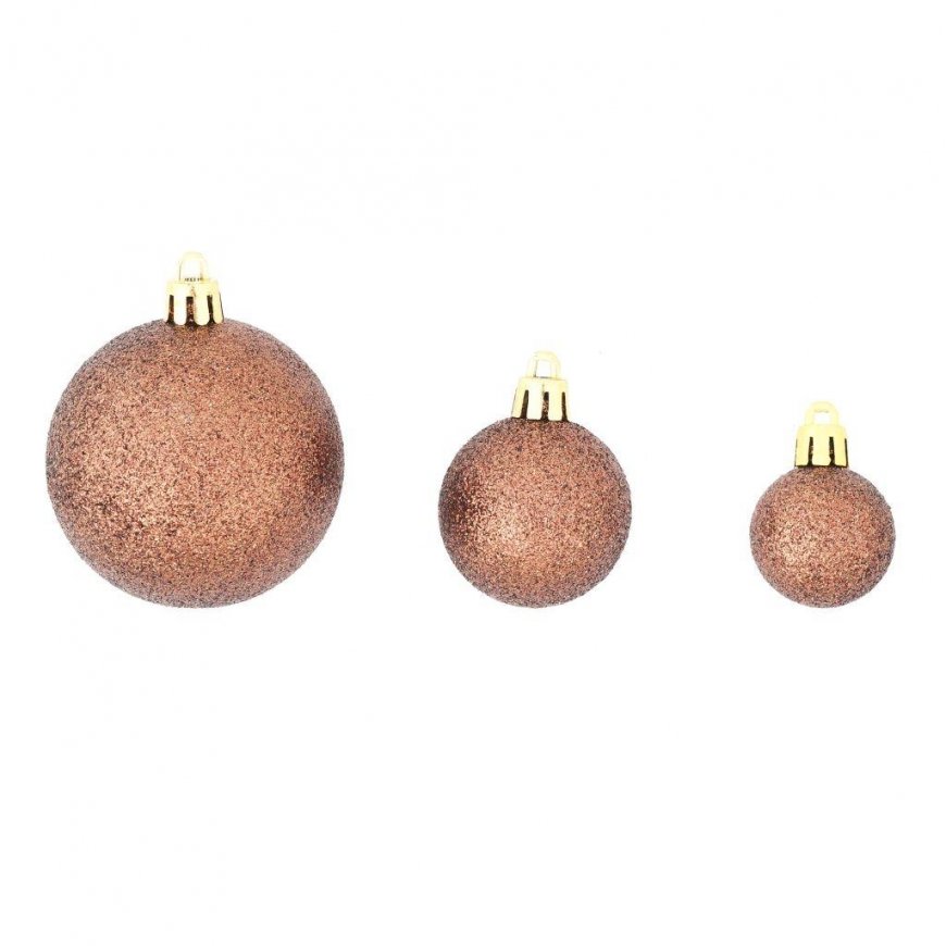 Set of Christmas tree toys, 100 pcs., 6 cm, brown/bronze/gold. color – 5