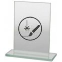 Detail Engraved glass trophy + paint filler