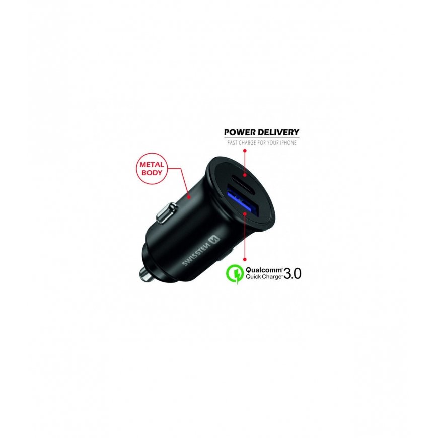Swissten 36W Metal Car Charger Adapter