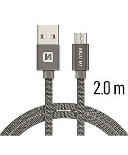 Swissten Textile Quick Charge Universal Micro USB Data and Charging Cable 2.0m