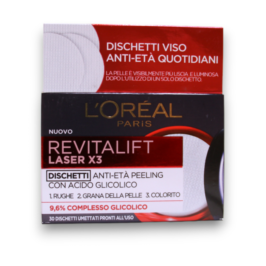 L'Oreal Paris, Revitalift lazerinis X3, Glycolic Acid, Anti-Ageing, Peel-Off Pads, 30 pcs – 2