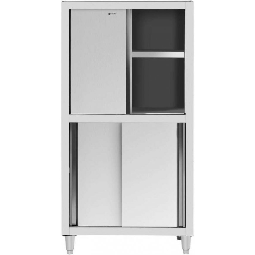 Royal Catering Nerūdijančio plieno maitinimo spinta su stumdomomis durimis 120 kg 100 x 50 x 180 cm – 5