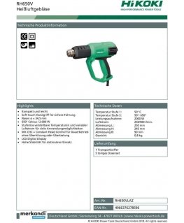 HIKOKI technical hair dryer 2000W LCD RH650V
