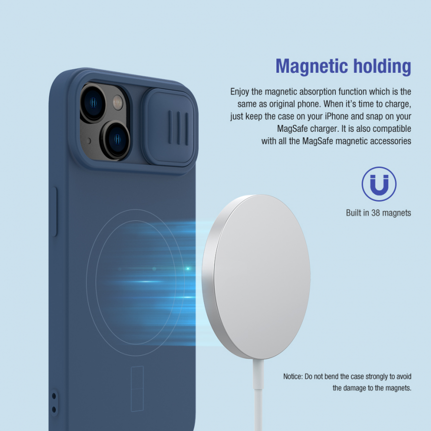 Case Nillkin CamShield Silky Magnetic Silicone Apple iPhone 14 Plus dark blue – 5