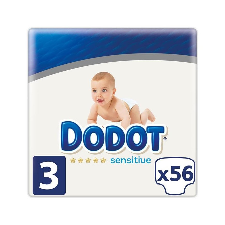 Vienkartinės sauskelnės Sensitive Dodot Dodot Sensitive (56 uds)