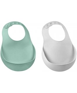 BEABA 2 PCS. SILICONE BIP SET, LIGHT MIST/AIRY Green