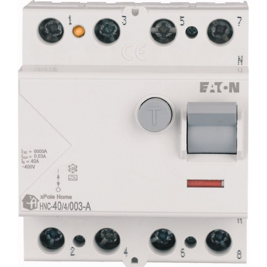 HNC-40/4/003-A 40A/ 30MA/A DIFERENCIĀLĀS ĶĒMES ATZĪTĀJS 40A 4P 4M 30MA A 6KA