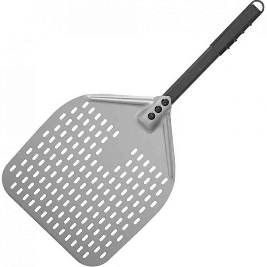 Pizza shovel short handle, perforated, square, 300 x 660 mm - Hendi 618097