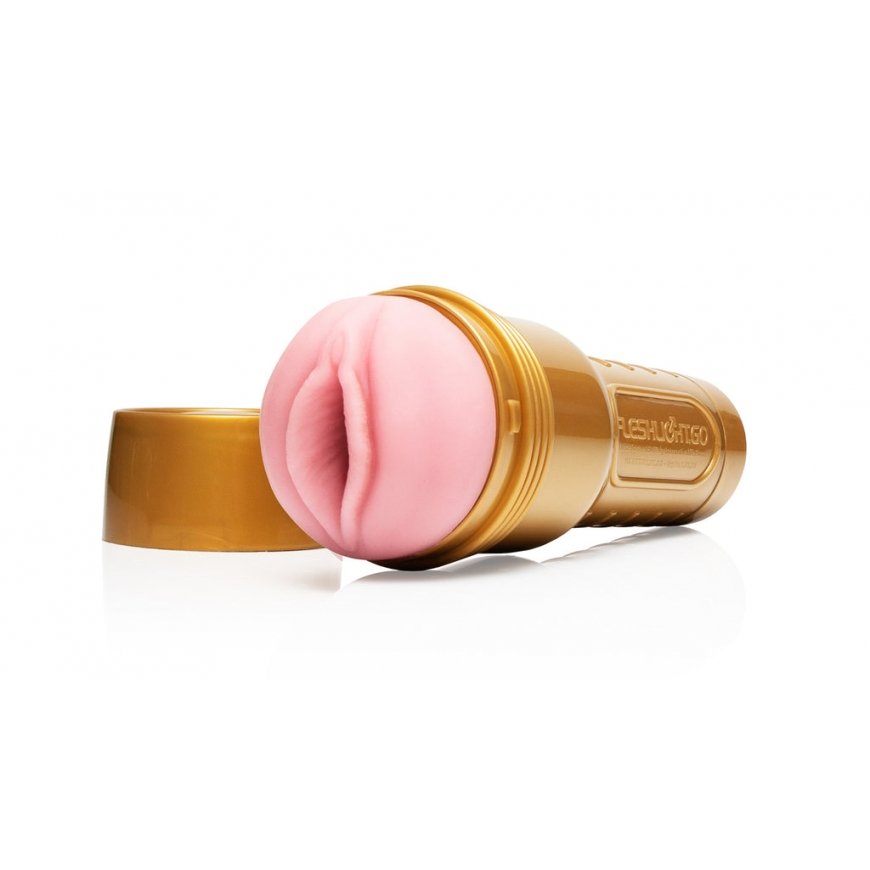 Fleshlight Go Stamina Training Unit Lady Flashlight masturbator Gold, Pink Silicone