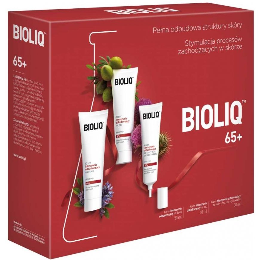 Bioliq 65+ dieninio kremo rinkinys 50ml + naktinis kremas 50ml + paakių, lūpų, kaklo ir iškirptės kremas 30ml – 2