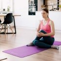 Gymnastics mat for yoga, pilates, fitness, 183x61cm, thickness 6mm, TPE material, purple, REBEL ACTIVE