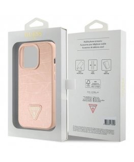 Guess Croco Triangle Logo Case for Apple iPhone 15 Pro Max