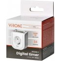 Orno Electronic timer with top LCD display, 230 VAC 3680W, 16 switching points, presence simulator, Schuko version