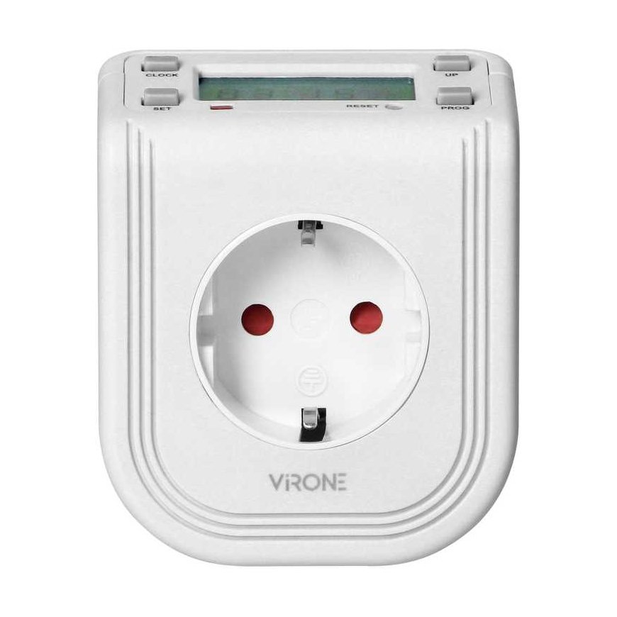 Orno Electronic timer with top LCD display, 230 VAC 3680W, 16 switching points, presence simulator, Schuko version – 3
