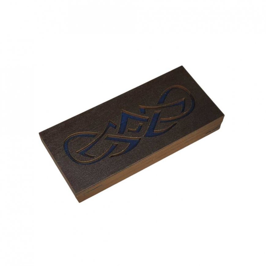 Siarhei Ausianikau ind. veikla pgl. pazyma Nr. 1130904 Medinė dėžutė karoliukams "Mėlynas raštas" (2 lygiai) KF027/11-2 – 3