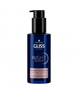 Gliss Night Elixir Reconstruction regenerating leave-in night treatment for damaged hair and split ends 100 ml