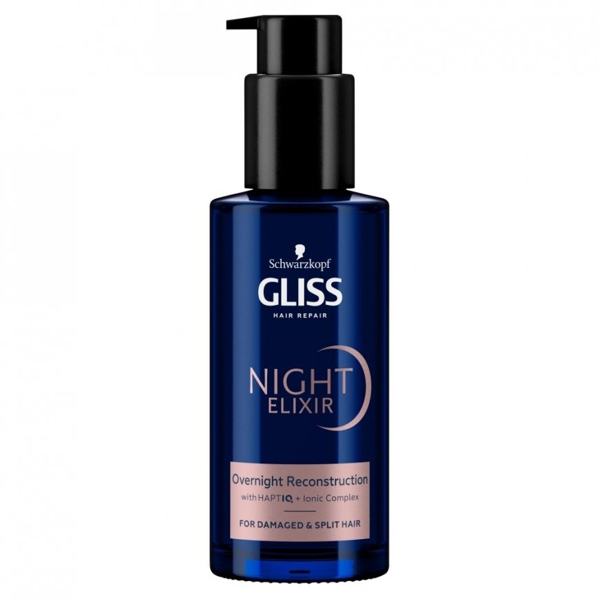 Gliss Night Elixir Reconstruction regenerating leave-in night treatment for damaged hair and split ends 100 ml