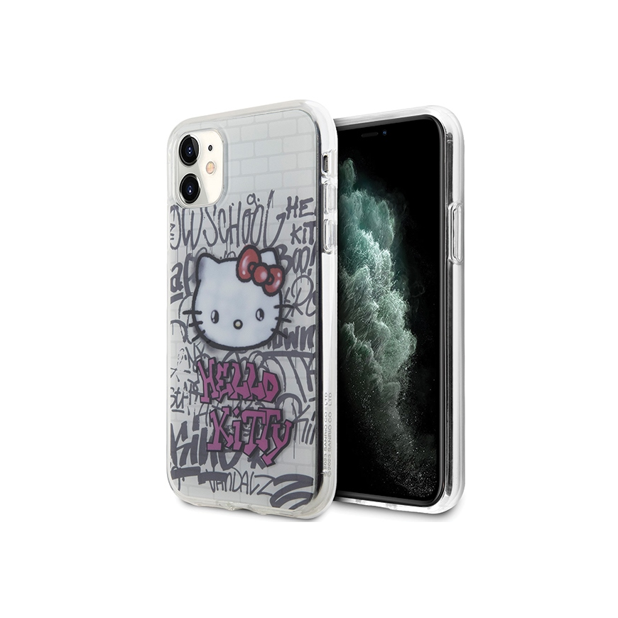 Hello Kitty IML Kitty On Bricks Graffiti Case for iPhone 11 / Xr - White