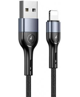 USAMS Kabel pleciony U55 2A lightning czarny|black 1m SJ448USB01
