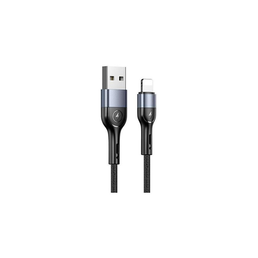 USAMS Kabel pleciony U55 2A lightning czarny|black 1m SJ448USB01