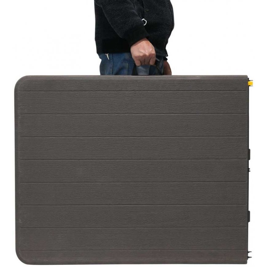 Saska Garden stalas CATERINGOWY sulankstomas W WALIZKĘ 180x74CM MAX.100KG WOODLAND DESKA CIEMNY PILKA – 4