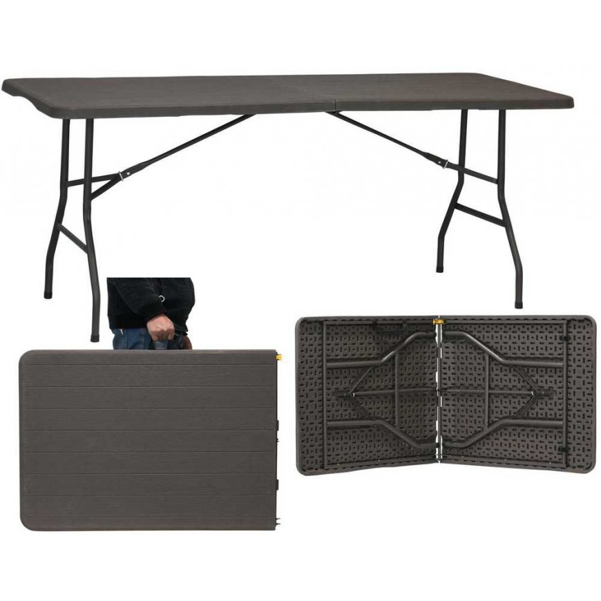 Saska Garden stalas CATERINGOWY sulankstomas W WALIZKĘ 180x74CM MAX.100KG WOODLAND DESKA CIEMNY PILKA – 5
