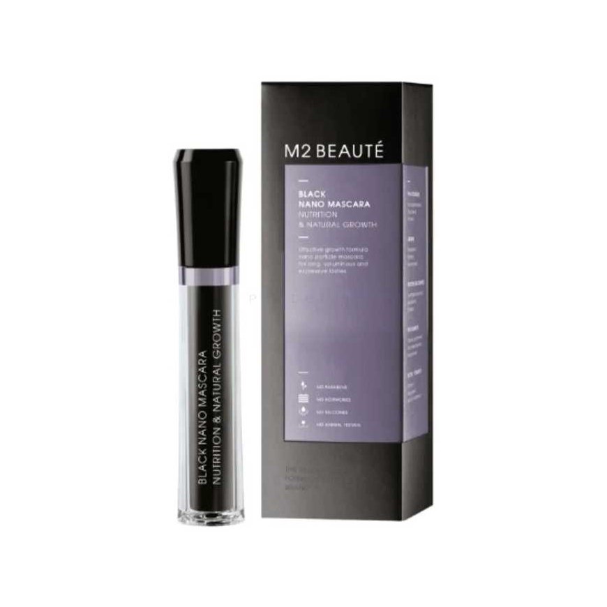 M2 Beauté Juodas Nano blakstienų tušas Nutrition and Amp Natural Growth 6 ml – 3