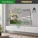 Bracket BARKAN BM343XLW 13-65" TV, 4 hinges, wall, extended, white