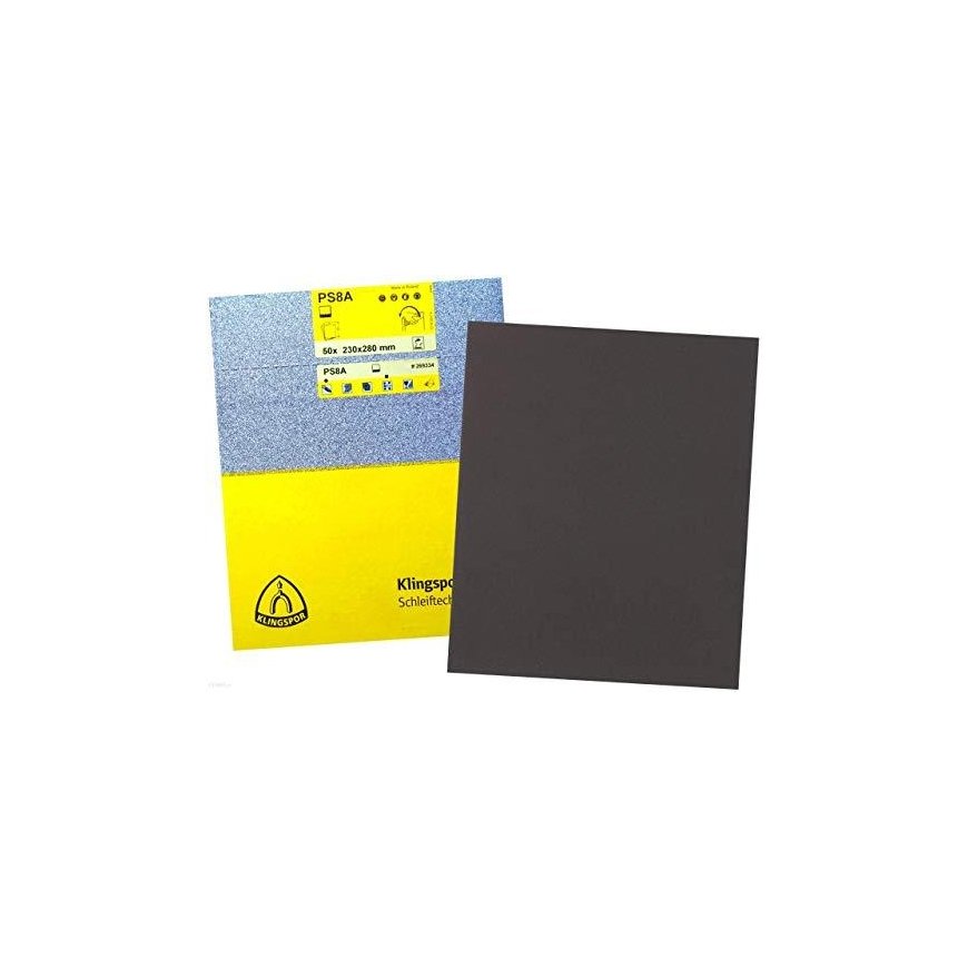 KLINGSPOR ABRASIVE SHEETS ON PAPER BASE 230mm x 280mm PS8C PRESSURE gr. 100 / 50 pcs. – 4