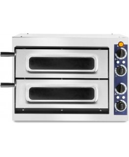 Electric oven Double pizza oven Basic Vetro 2/40 2 pizzas 2400W - Hendi 226674