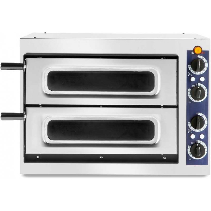 Electric oven Double pizza oven Basic Vetro 2/40 2 pizzas 2400W - Hendi 226674