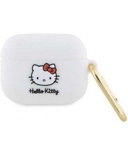 Hello Kitty Silicone 3D Kitty Head dėklas, skirtas AirPods Pro – baltas