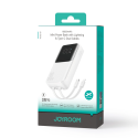 Mini power supply unit with built-in cables Joyroom JR-PBC06 30W 10000mAh - white Mini power supply unit with built-in cables Joyroom JR-PBC06 30W 10000mAh - white