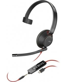Hewlett Packard (HP) HP Poly Blackwire 5210 One-way USB-C Headphone +3.5mm Plug +USB-C/A Adapter