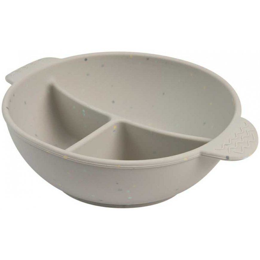 CANPOL BABIES silikoninis neslystantis dubenėlis DOTS, 3 skyrių, 360 ml, 51/403_grey