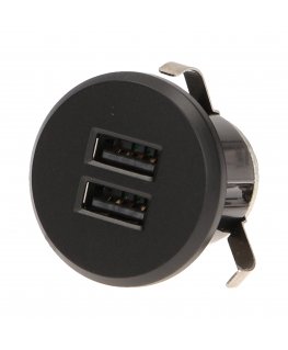 Orno 2XUSB 3.4A įleidžiamas įkroviklis, juodas