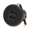 Orno 2XUSB 3.4A Recessed Charger, Black