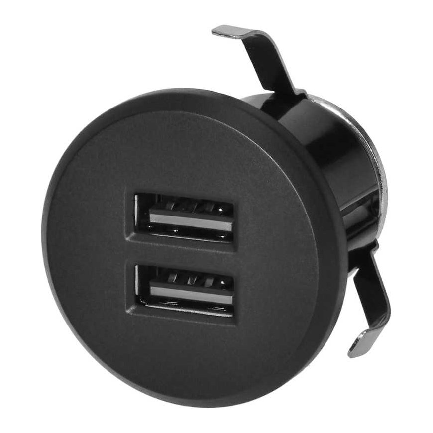 Orno 2XUSB 3.4A įleidžiamas įkroviklis, juodas – 2