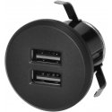 Orno 2XUSB 3.4A Recessed Charger, Black