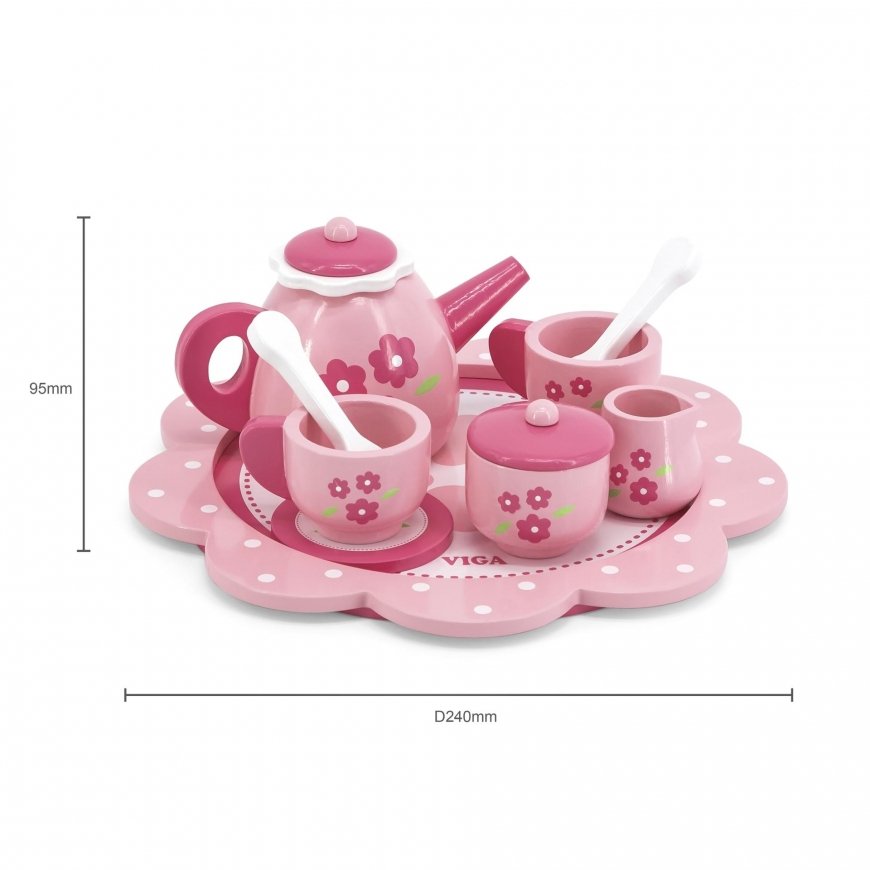 Children's wooden tableware set with tray Viga – 4