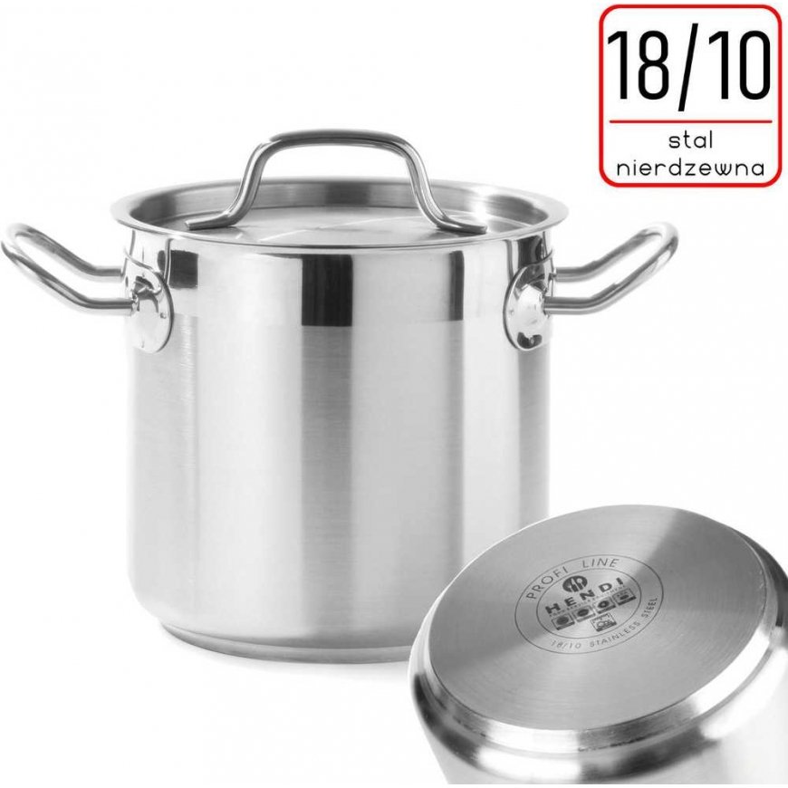 Hendi tall pot with lid 10 l. 240 x 220mm Profi Line – 2