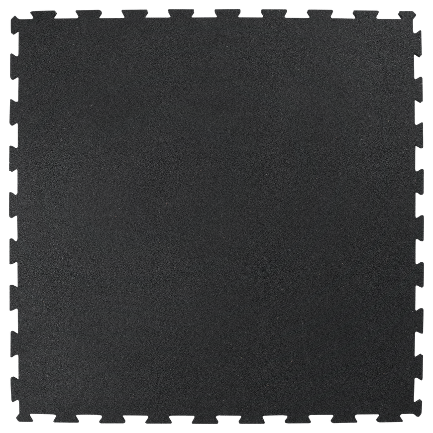 Rubber floor for the gym, mat for equipment, 1 m puzzle, 15 mm thick, black, REBEL ACTIVE – 2