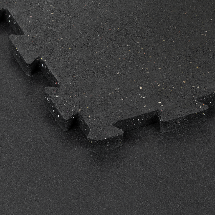 Rubber floor for the gym, mat for equipment, 1 m puzzle, 15 mm thick, black, REBEL ACTIVE – 4
