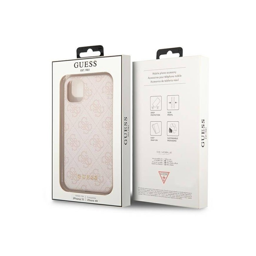 Guess GUHCN61G4GFPI iPhone 11 6,1" różowy|pink hard case 4G Meta – 2