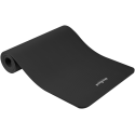 Gymnastics mat for yoga, pilates, fitness, 183x61 cm, thickness 1.5 cm, NBR material, black, REBEL ACTIVE Gymnastics mat for yoga, pilates, fitness, 183x61 cm, thickness 1.5 cm, NBR material, black, REBEL ACTIVE