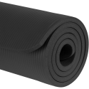 Gymnastics mat for yoga, pilates, fitness, 183x61 cm, thickness 1.5 cm, NBR material, black, REBEL ACTIVE Gymnastics mat for yoga, pilates, fitness, 183x61 cm, thickness 1.5 cm, NBR material, black, REBEL ACTIVE