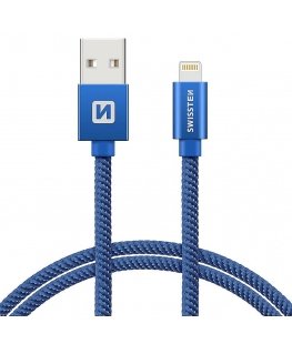 Swissten Textile Fast Charge 3A Lightning Data and Charging Cable 2m