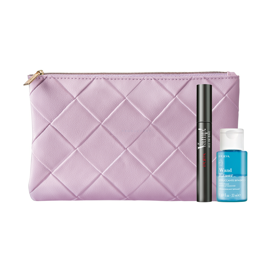 Set Pupa: Wand Eraser, Cleansing Toner, 50 ml + Vamp!, Paraben-Free, Curving, Mascara, 101, Extra Black, 9 ml